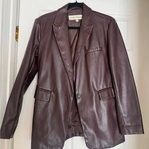 Brown Leather Blazer
